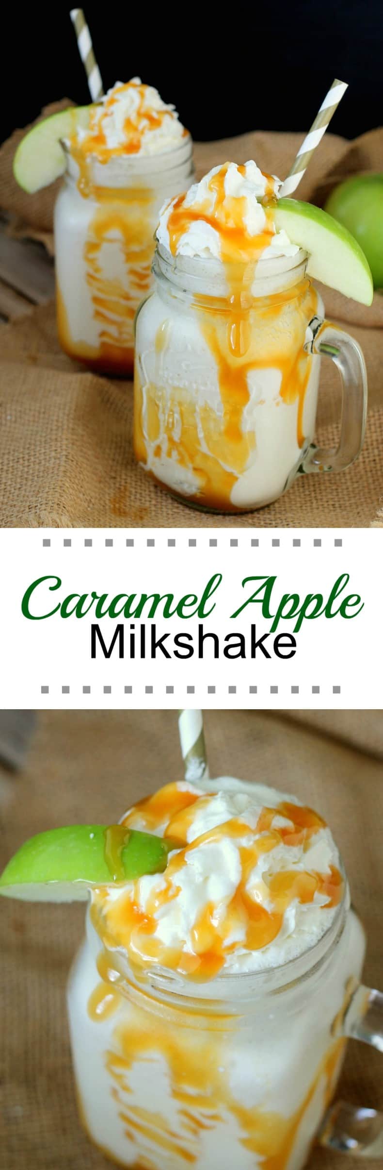 caramel apple milkshake beverage recipe